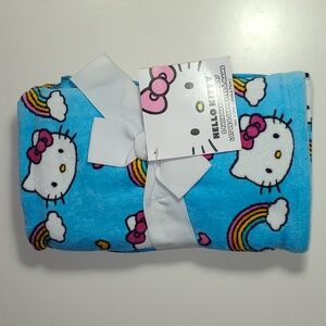 HELLO KITTY SANRIO-RAINBOW-BLUE HAND TOWELS-SET OF 2 NEW .100%COTTON